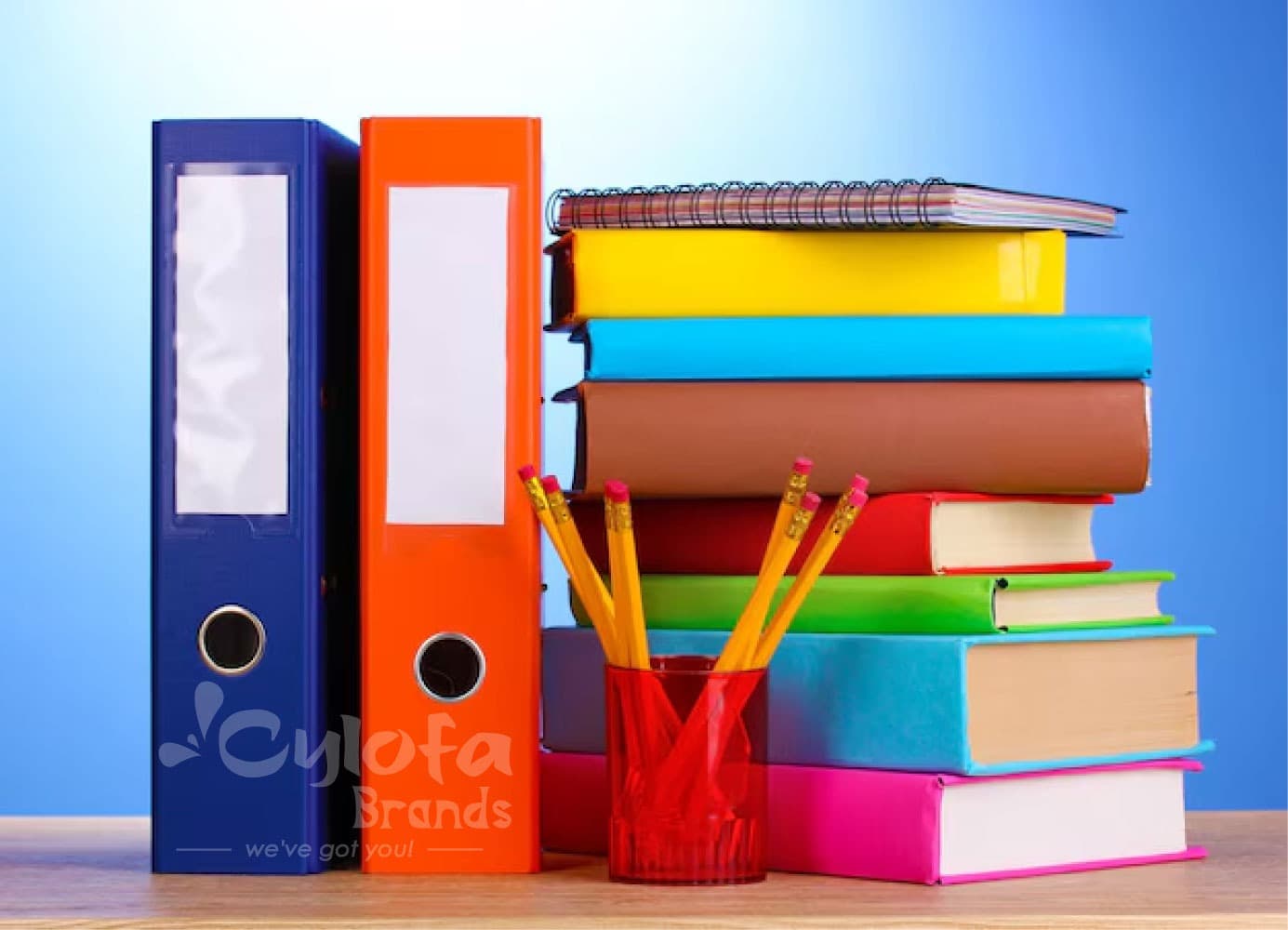 Colorful stationery and pens display